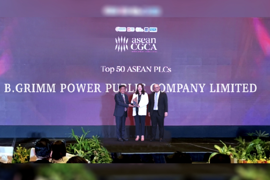บี.กริม เพาเวอร์ คว้ารางวัล Top 50 ASEAN Public Listed Companies